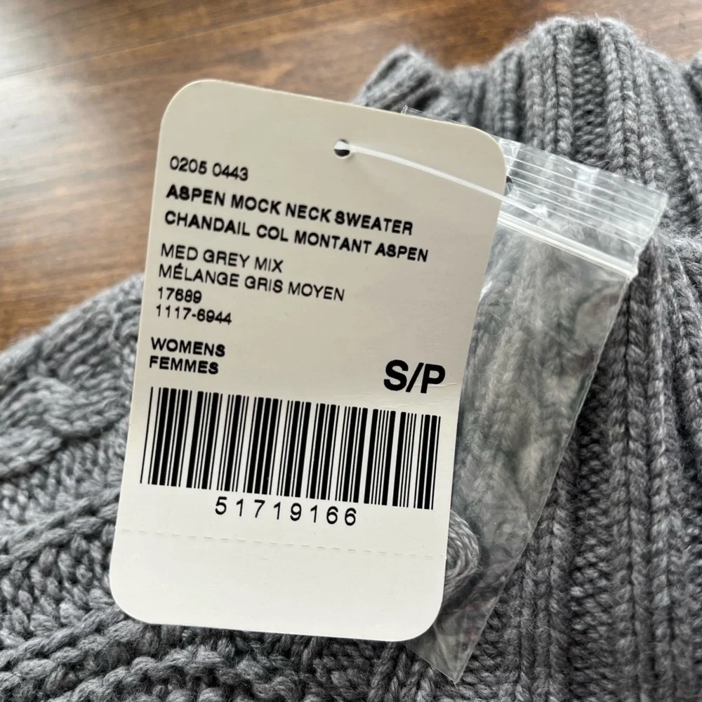 NWT Roots Aspen Mock neck cashmere sweater, SML - Picture 4 of 5